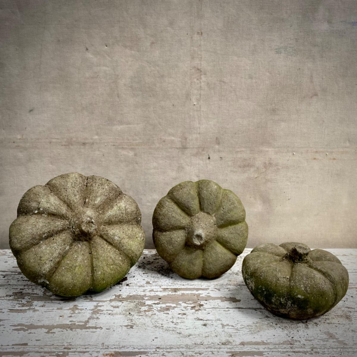 Garden concrete pumpkins