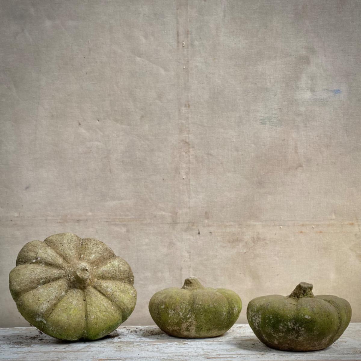 Garden concrete pumpkins