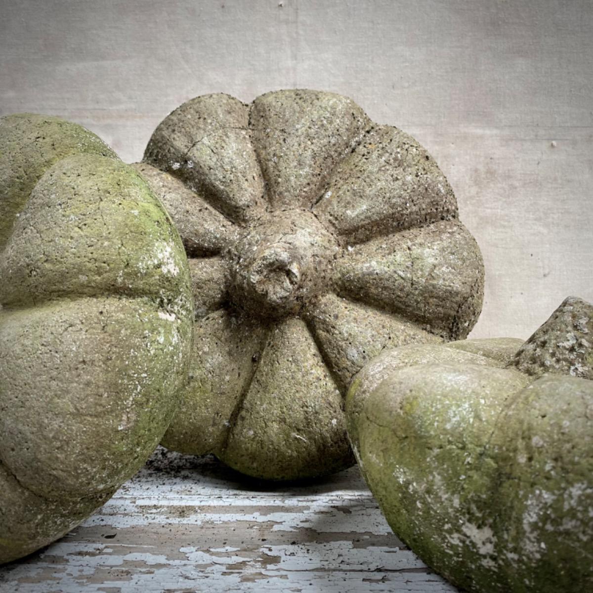 Garden concrete pumpkins