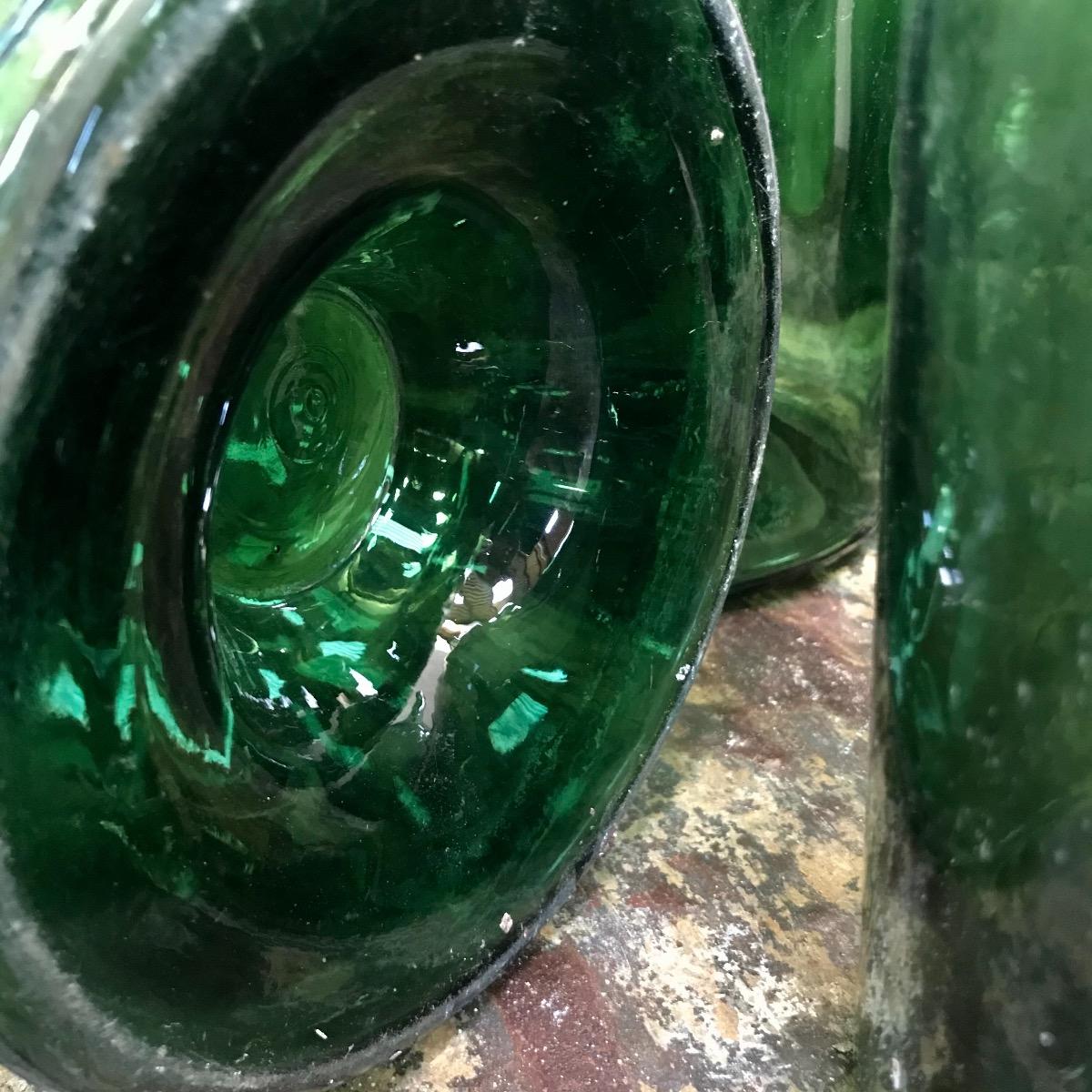 Large green glass bottles - Decoration - Collection - Eric Bienaime