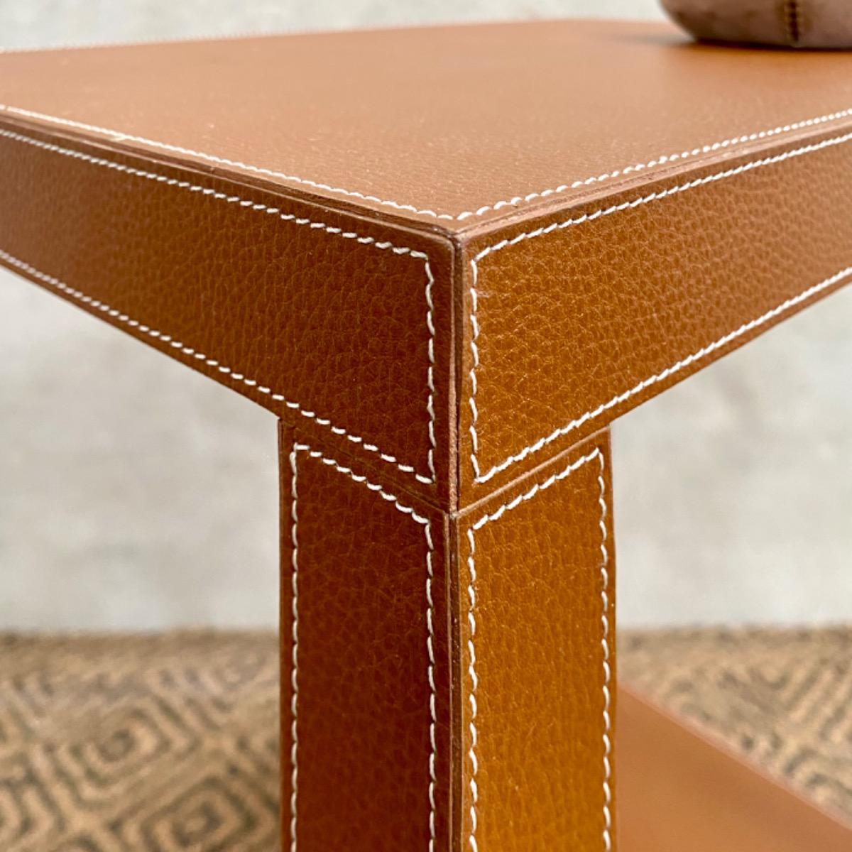 Leather-wrapped table