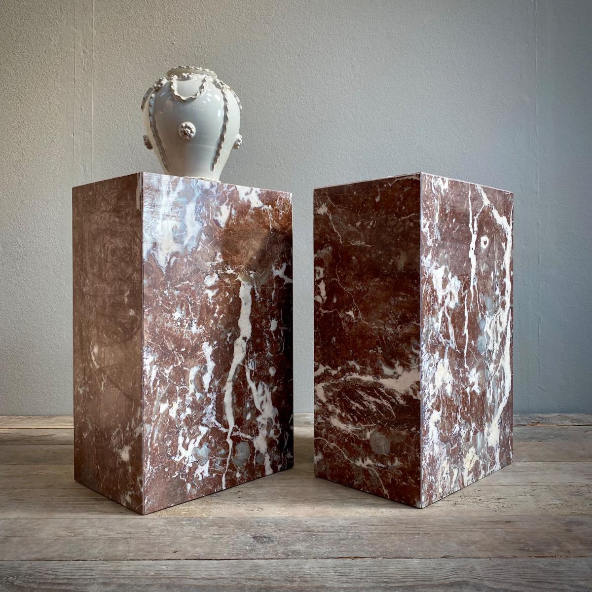 Pair of marble  plinths