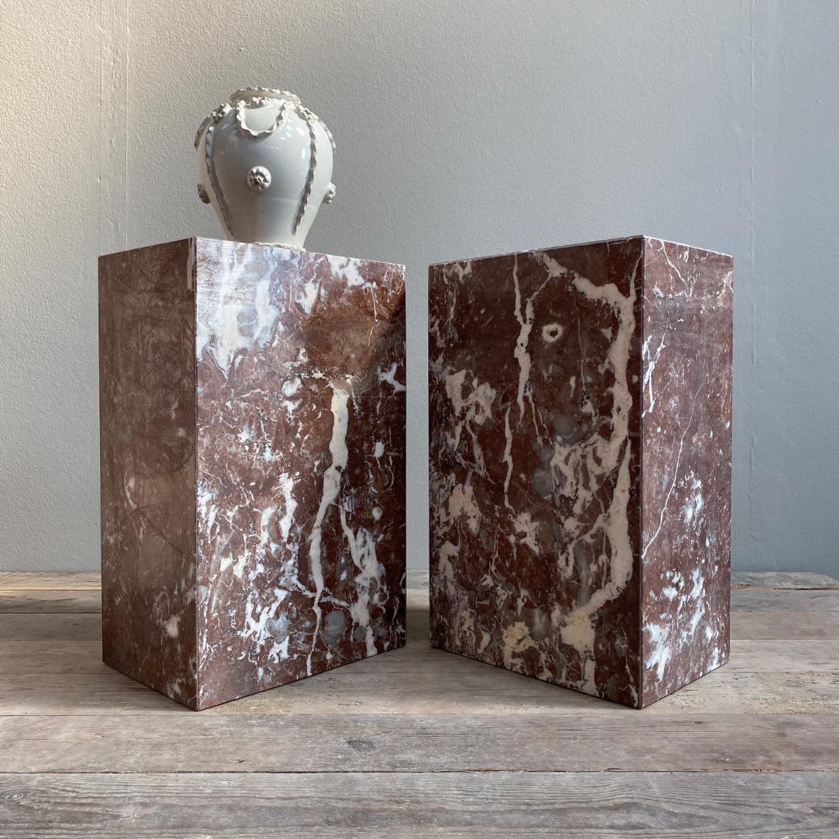 Pair of marble  plinths