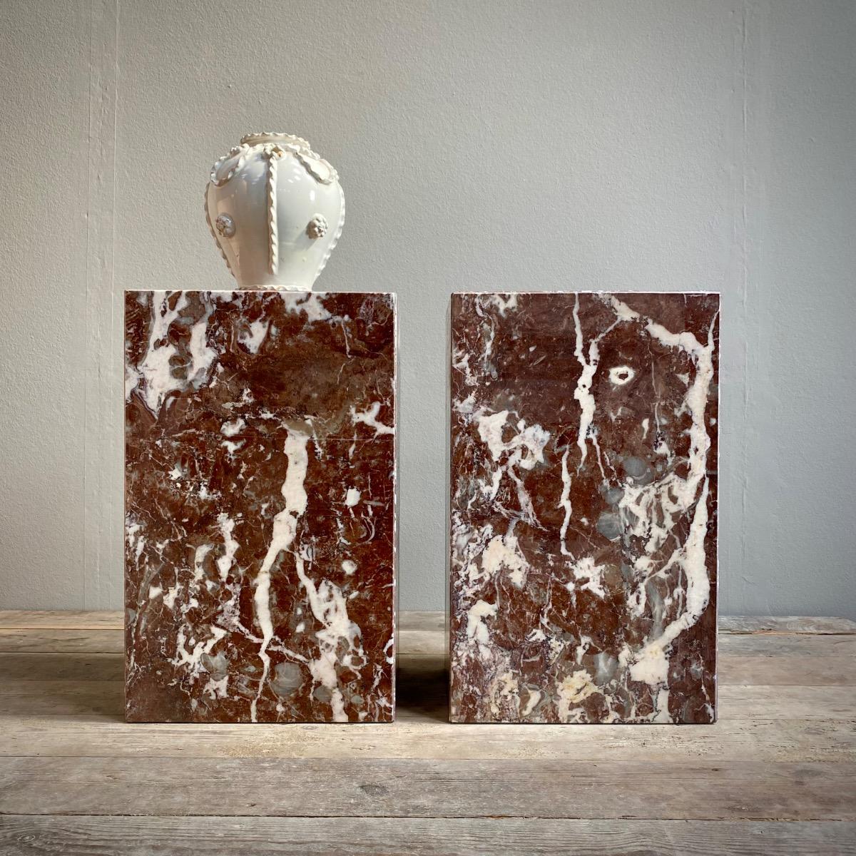 Pair of marble  plinths