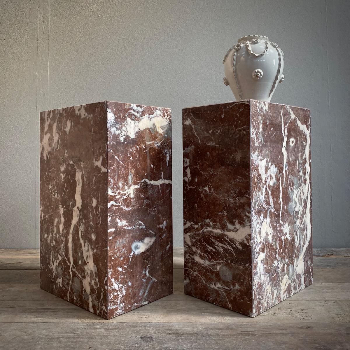 Pair of marble  plinths