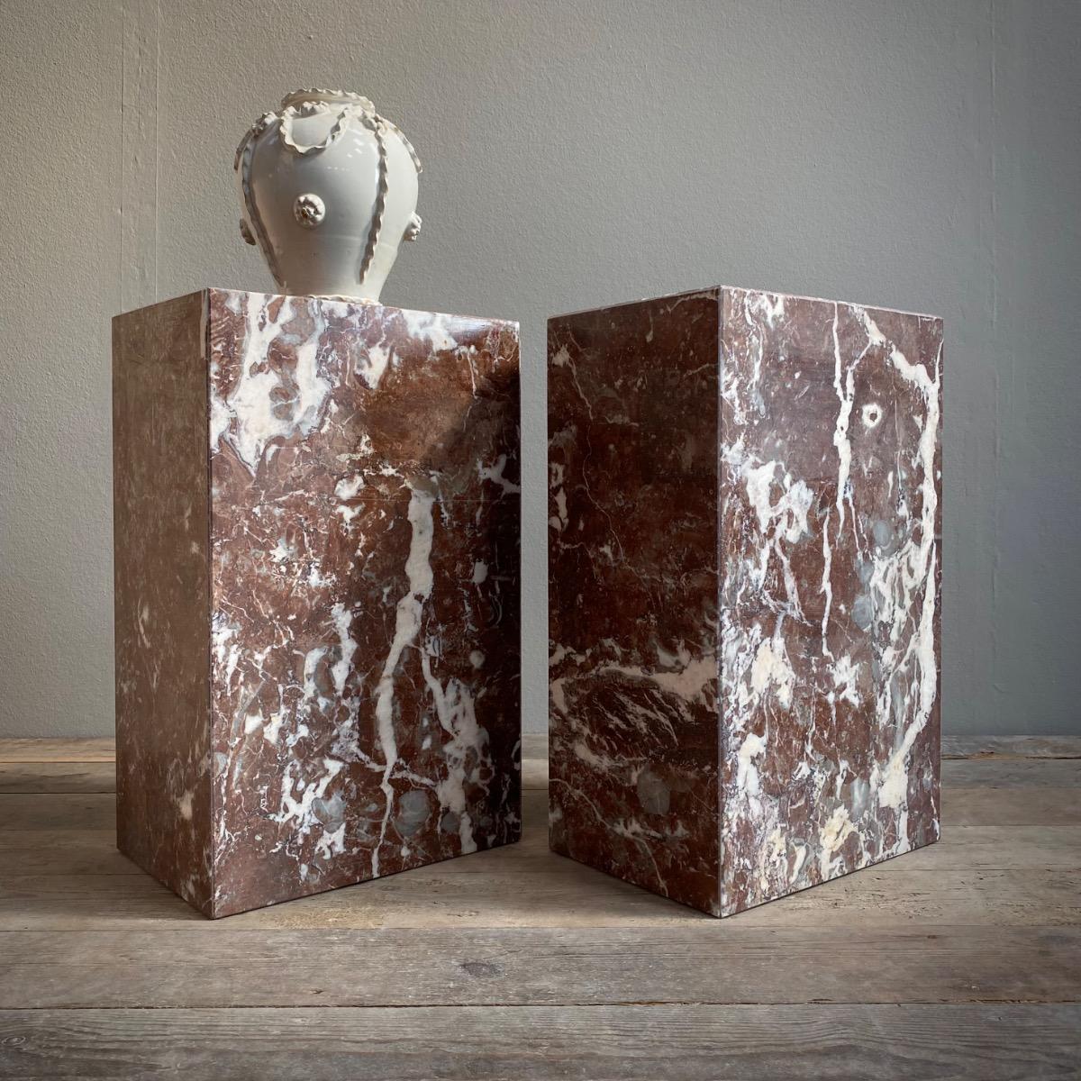 Pair of marble  plinths