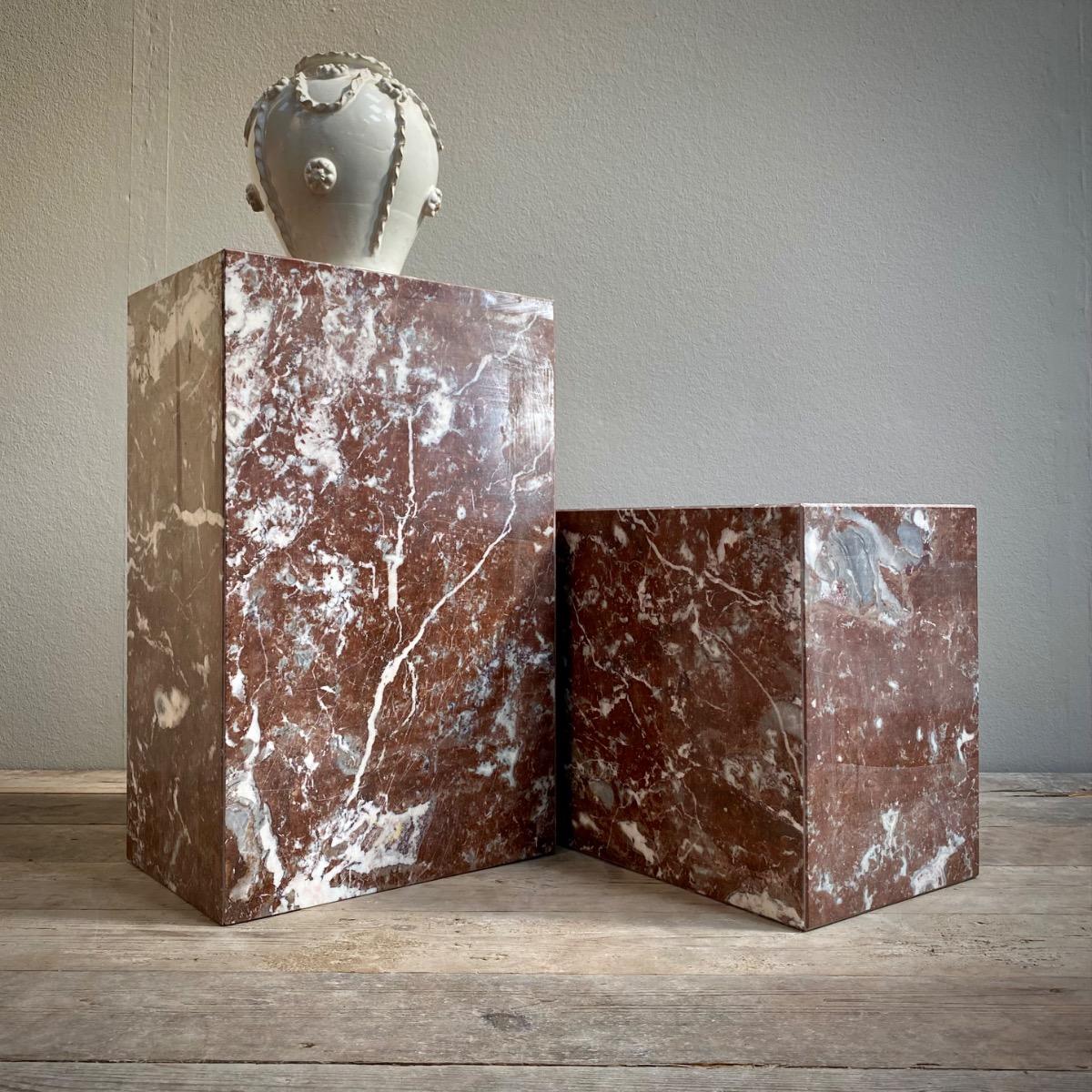 Pair of marble  plinths