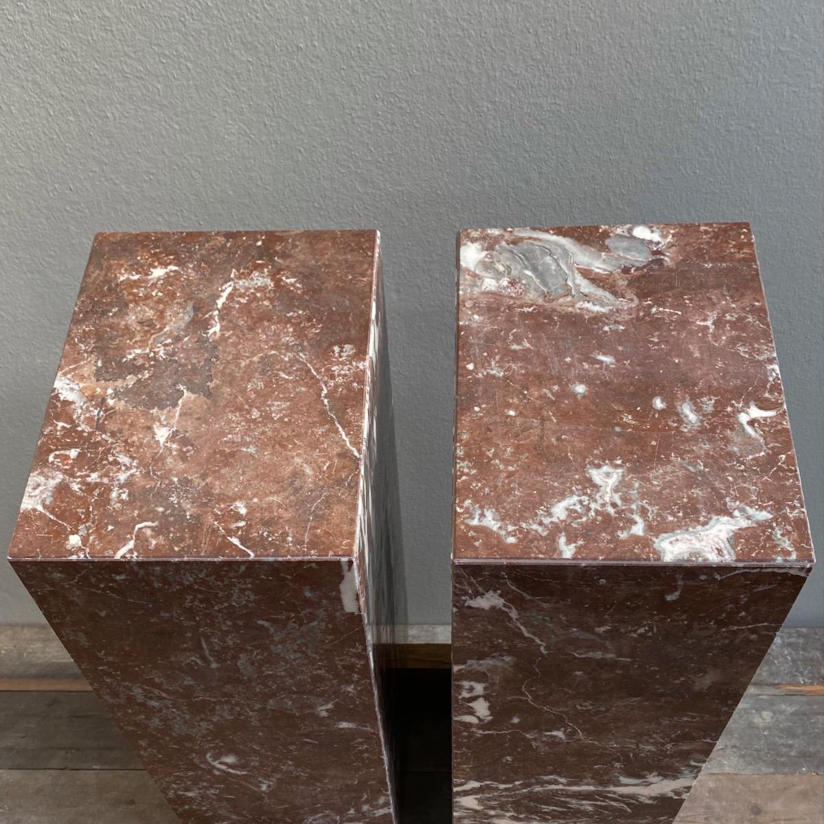 Pair of marble  plinths