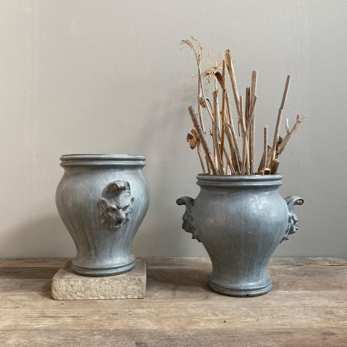 Paire of cast iron vases Rouen