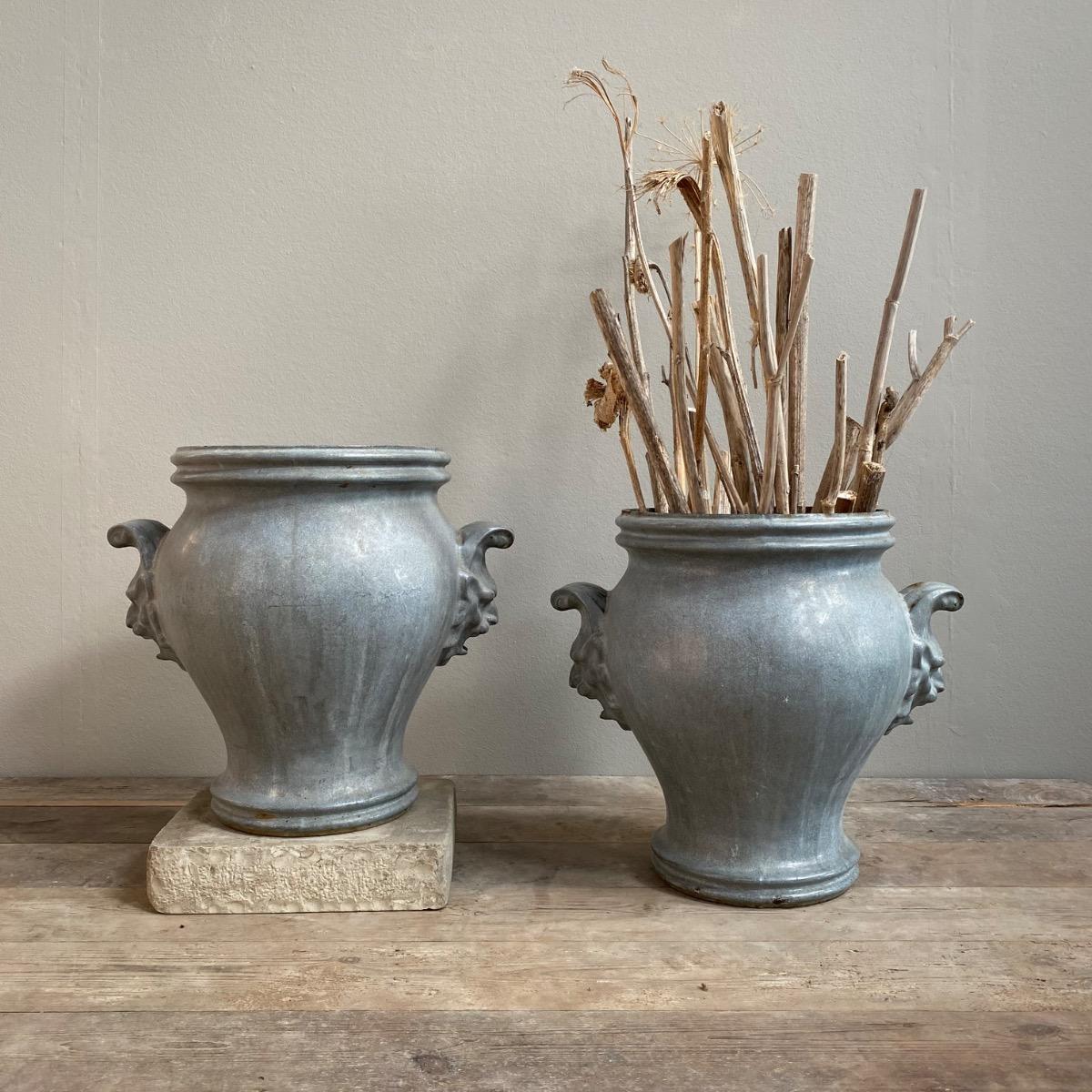 Paire of cast iron vases Rouen