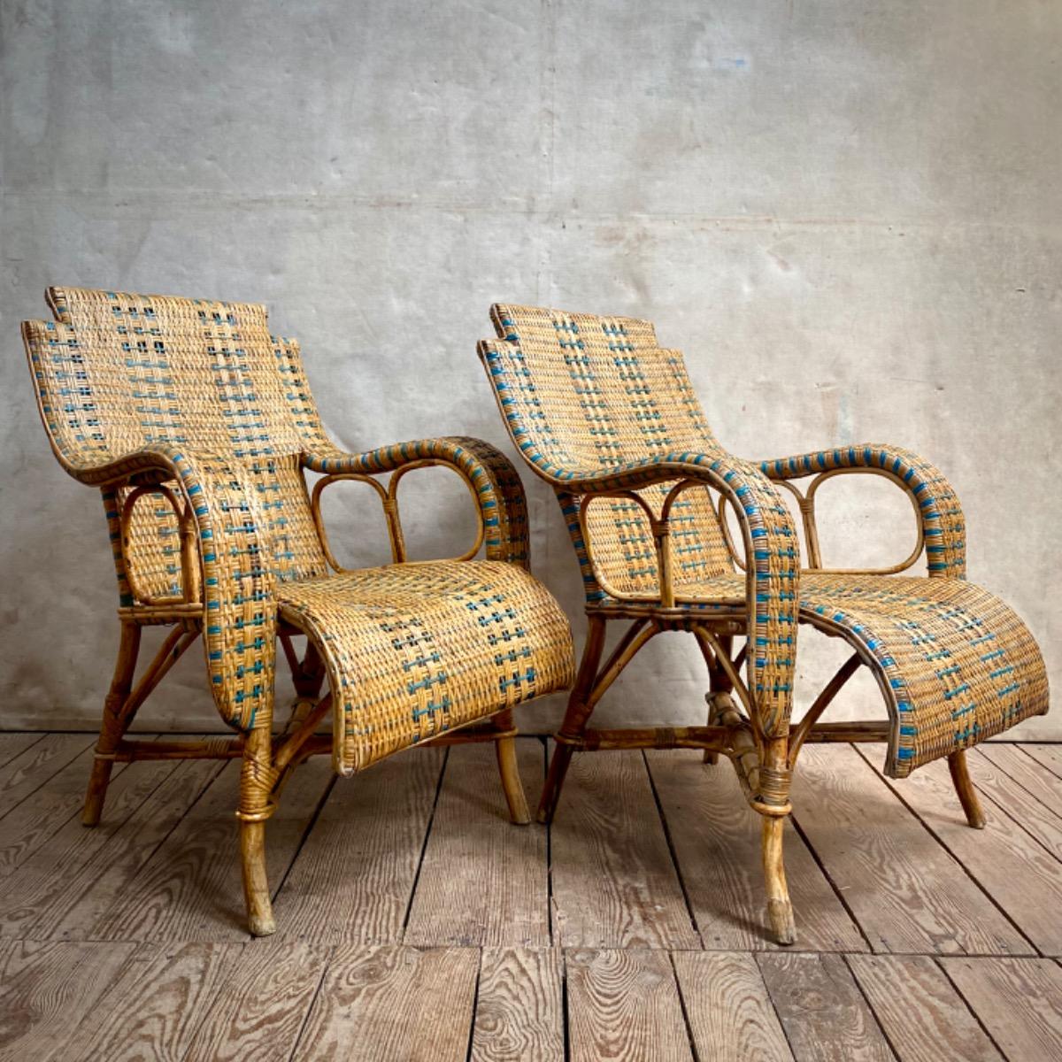 Rattan armchairs