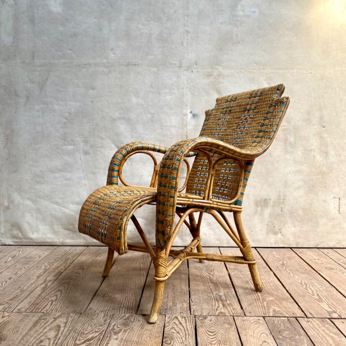 Rattan armchairs