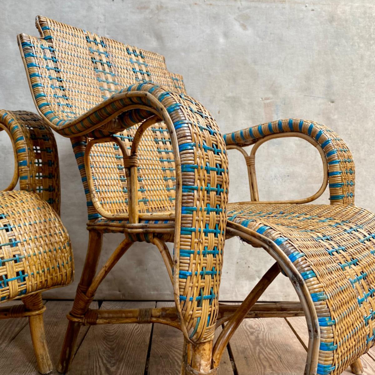 Rattan armchairs